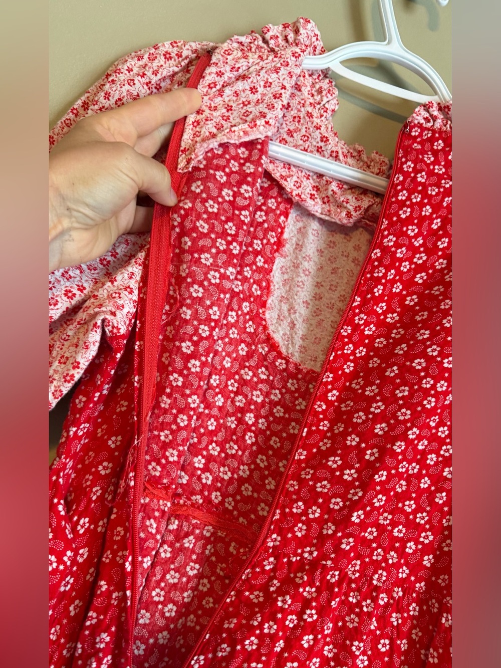 Vintage 70’s Strawberry Shortcake Ditsy Floral Prairie Cottagecore Maxi Dress - Picture 9 of 15